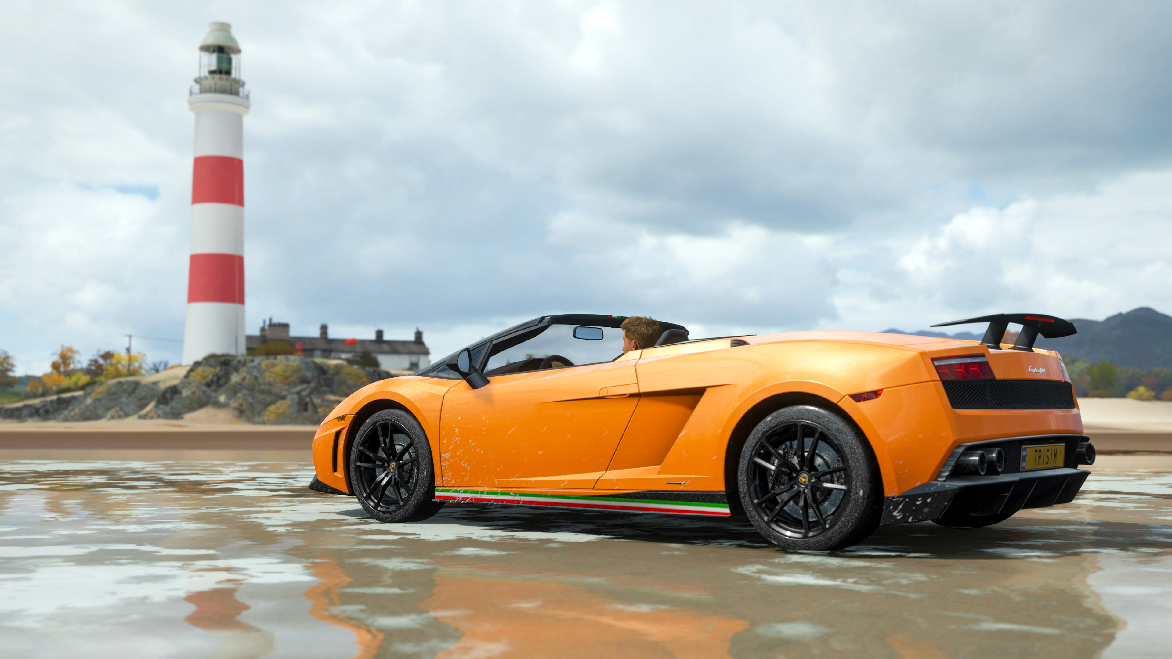 Lamborghini Gallardo LP570-4 Spyder Performante 2012 pictured with lighthouse